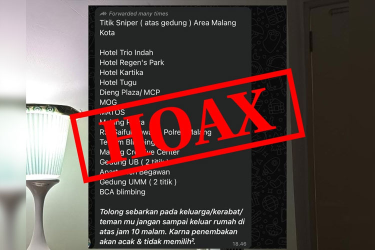 Polisi Pastikan Kabar Titik Sniper Area Kota Malang Hoaks