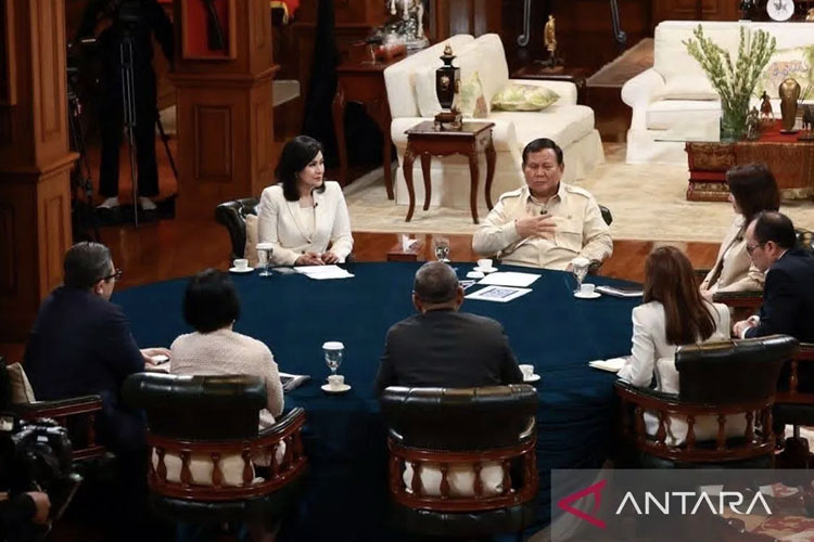 Prabowo Ajak Forum Pemred Serukan Hentikan Anarkisme dan Pulihkan Kepercayaan Publik