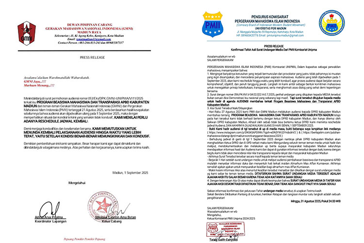 Dua Organisasi Mahasiswa Tunda Audiensi dengan DPRD Kabupaten Madiun