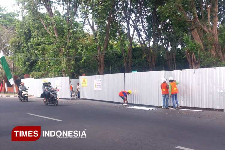 Jalan Depan Pendopo Sidoarjo Ditutup Total, Ada Proyek Apa?