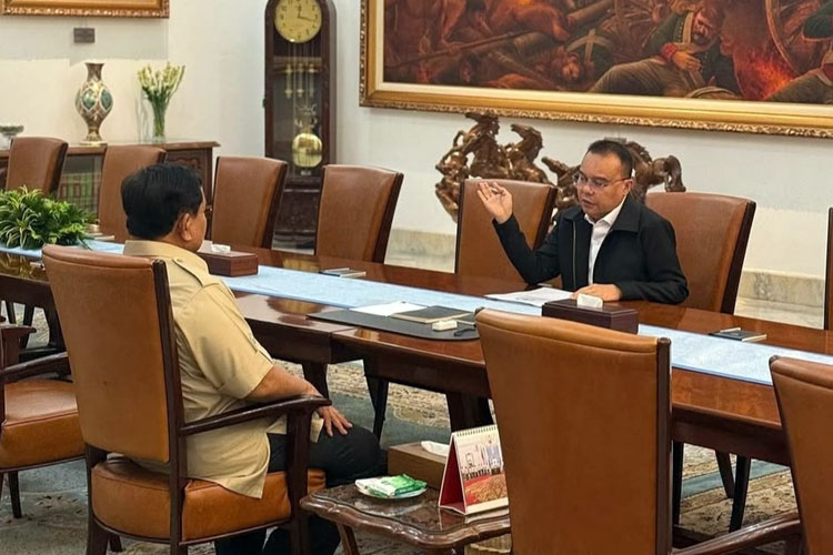 Presiden Prabowo Subianto bertemu dengan Wakil Ketua DPR RI Sufmi Dasco Ahmad di Istana Merdeka, Kompleks Istana Kepresidenan, Rabu (10/9/2025) siang. (Foto: Dok. Akun Instagram Sekretariat Kabinet)