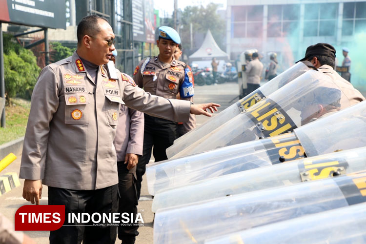 Pelaksanaan Sispam Mako Polresta Malang Kota. (Foto: Dok. Polresta Malang Kota/TIMES Indonesia)