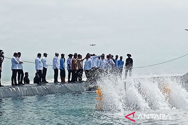 Ilustrasi - Menteri Imigrasi dan Pemasyarakatan (Imipas) Agus Andrianto meninjau tambak udang di lembaga pemasyarakatan Pulau Nusakambangan, Kabupaten Cilacap, Jawa Tengah, Selasa (9/9/2025). (FOTO: ANTARA/Sumarwoto)