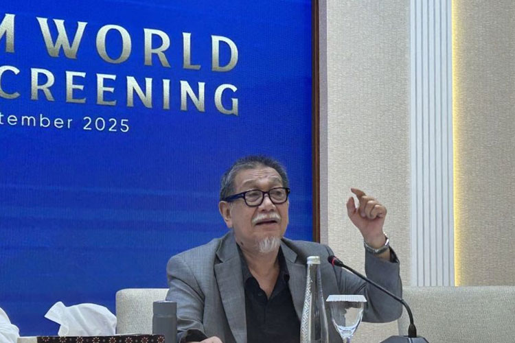 Ketua Umum Persatuan Perusahaan Film Indonesia (PPFI) Deddy MIzwar dalam pengarahan media mengenai Arts Lumiere Indonesia Festival: Muslim World Movie Screening 2025 di Jakarta, Selasa (16/9/2025). (FOTO: ANTARA/Kuntum Riswan)