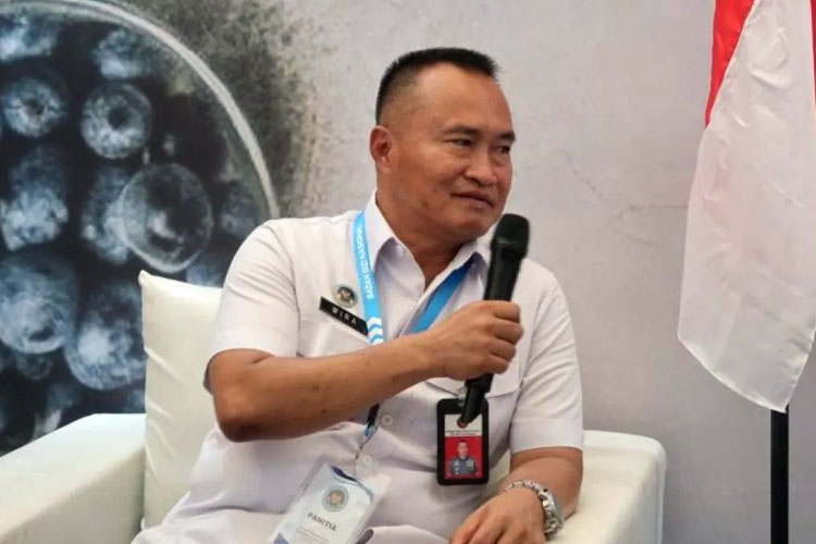 Staf Ahli Sekretaris Deputi Promosi dan Kerjasama BGN Rustandi Wira Manggala memaparkan manfaat program makan bergizi gratis bagi ekonomi lokal. (Foto: ANTARA/Sugiharto Purnama)