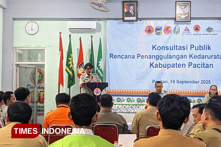 Uji publik dokumen rencana penanggulangan kedaruratan bencana di Kabupaten Pacitan. (FOTO: Yusuf Arifai/TIMES Indonesia)