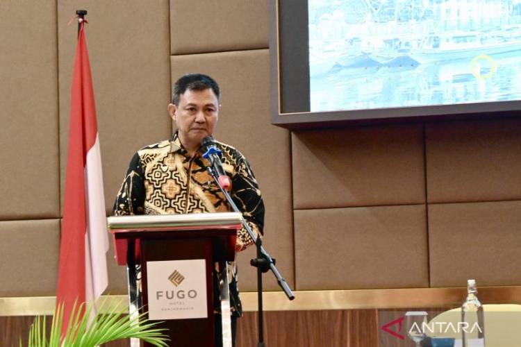Sekretaris Deputi Bidang Koordinasi Kominfo Kemenko Polkam, Marsekal Pertama TNI Arifien Sjahrir di Banjarmasin, Kamis (18/9/2025). (Foto: ANTARA//Tumpal Andani Aritonang)
