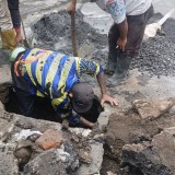 Sinkhole Kembali Muncul di Jalan Muharto Kota Malang