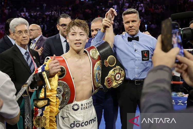 Petinju Naoya Inoue di Las Vegas, Nevada. (FOTO: ANTARA/Steve Marcus / GETTY IMAGES NORTH AMERICA / Getty Images via AFP/pri.
