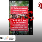 CEK FAKTA: Salah! KPK Sita Semua Aset Sahroni dan Puan Maharani