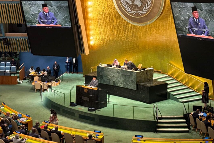 Presiden Prabowo Subianto berpidato di PBB, New York, AS. (Foto: Biro Setpres)