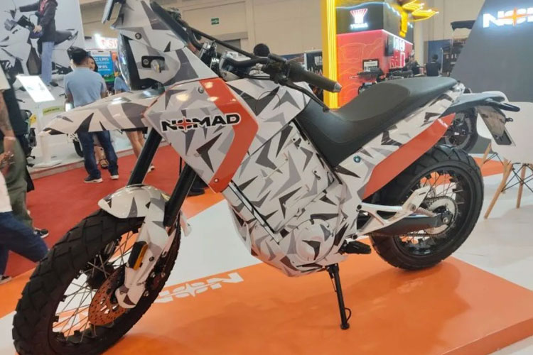 Motor listrik untuk petualangan offroad buatan lokal, Kupprum Nomad, mejeng di Indonesia Motorcycle Show (IMOS) 2025 (FOTO: Kupprum/ANTARA)