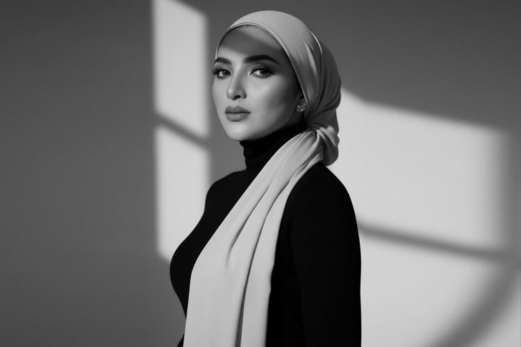 Potret gaya berhijab Ashanty memadukan turtleneck dan selendang cerah. (FOTO: Instagram @ashanty_ash)