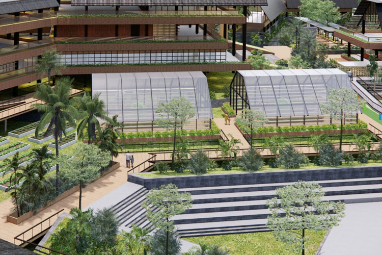Desain Agro Eduwisata yang dibuat di bekas galian tambang di Bali, karya mahasiswa ITN Malang, Kadek Vito Krisna Ary Wijaya. (Istimewa)