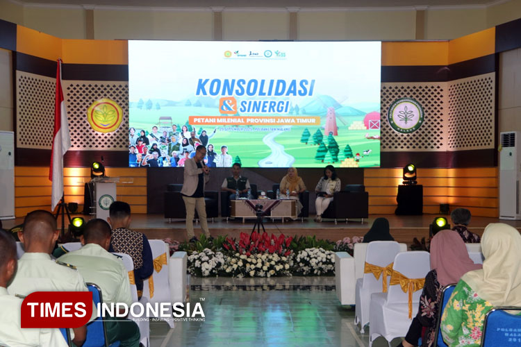 Konsolidasi dan sinergi petani milenial di Aula Sasana Giri Sabha Polbangtan Malang, Kamis (25/9/2025). (Foto: Polbangtan Malang for TIMES Indonesia)