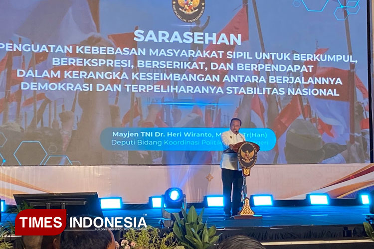 Kemenko Polkam saat membuka kegiatan di Kota Malang. (Foto: Rizky Kurniawan Pratama/TIMES Indonesia)