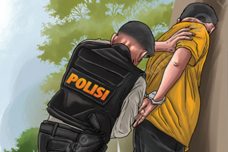 Terduga pelaku kini diamankan polisi di Polsek Pakis usai percobaan pencurian di wilayah Kecamatan Pakis, Kabupaten Malang. (FOTO: id.pngtree.com)