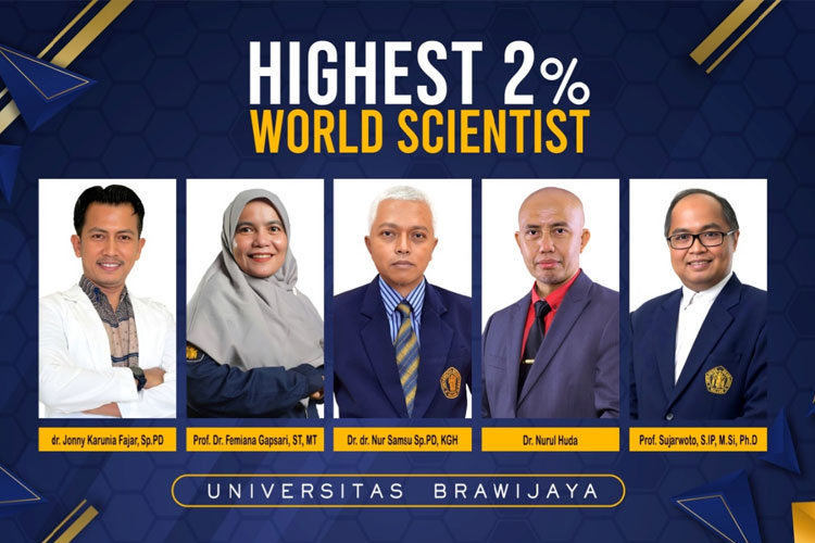 5 ilmuwan UB yang masuk dalam penelitian terbaik dunia versi Stanford University. (Istimewa)