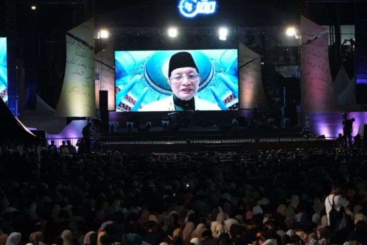Secara virtual, Menteri Agama Nasaruddin Umar menutup gelaran Musabaqah Qiraatil Kutub (MKQ) Nasional di Kabupaten Wajo (FOTO: Kemenag/ANTARA)