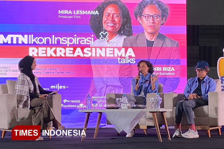 Mira Lesmana dan Riri Riza saat membagikan perjalanannya di dunia perfilman. (Foto: Rizky Kurniawan Pratama/TIMES Indonesia)