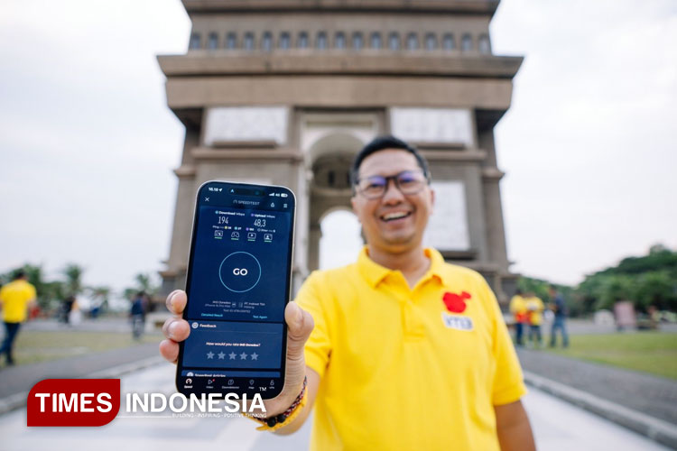 IM3 saat membuktikan jaringan kuat dan aman untuk para pelaku UMKM Jatim. (Foto: Dok. IM3 for TIMES Indonesia)
