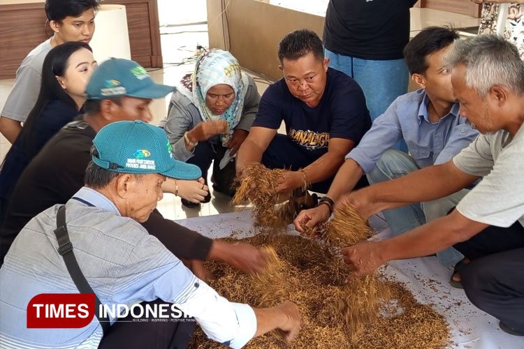 Sejumlah peserta petani tembakau saat mengikuti pelatihan meracik rokok sigaret kretek tangan (SKT) di PPIK, Kota Tasikmalaya, Senin (13/10/2025). (FOTO: Harniwan Obech/TIMES Indonesia)