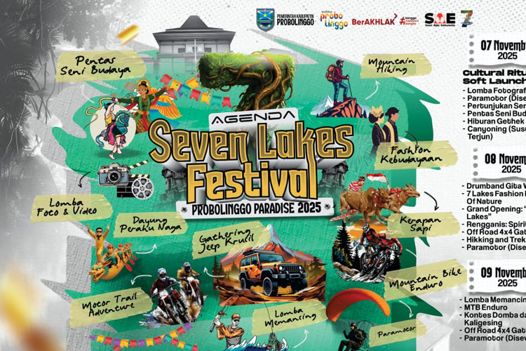 Festival Tujuh Ranu atau Seven Lakes Festival 2025 yang akan digelar di Kabupaten Probolinggo. (Foto: Poster Kominfo)