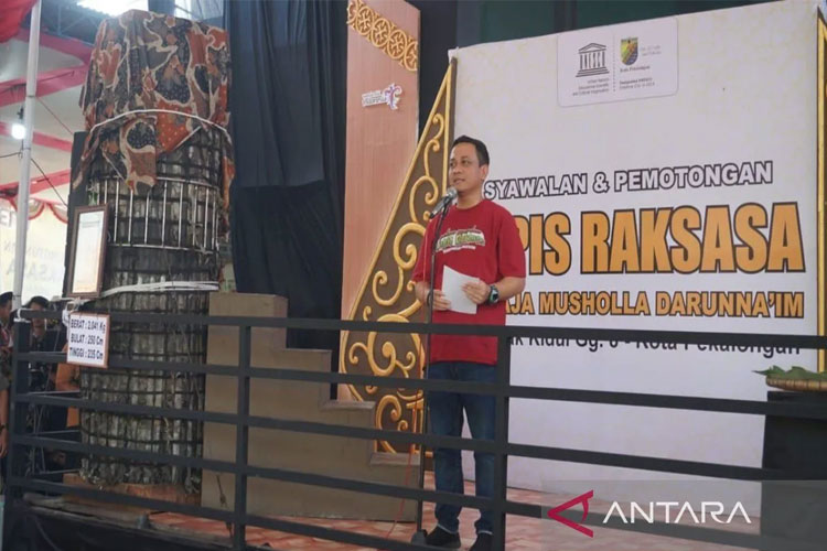 Wali Kota Pekalongan Afzan Arslan Djunaid saat membuka acara festival lopis raksasa di Kelurahan Krapyak, Kota Pekalongan, belum lama ini. (FOTO: ANTARA/Kutnadi)