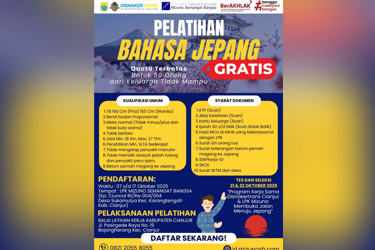 Mimpi ke Negeri Sakura Kian Dekat dengan Pelatihan Bahasa Jepang Gratis di Cianjur