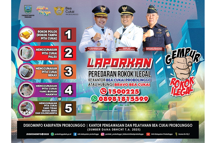 Poster gempur rokok ilegal. (Kominfo)
