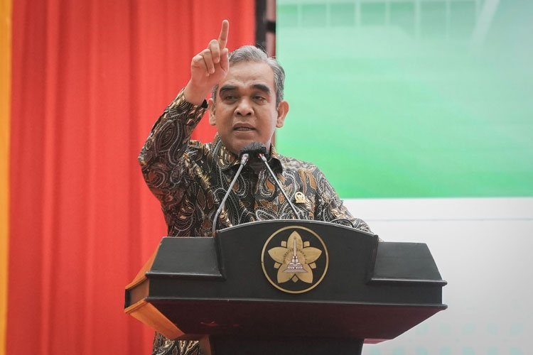 Ketua MPR RI Ahmad Muzani memberikan kuliah umum di Universitas Syah Kuala, Banda Aceh, Aceh, Rabu (15/10/2025).