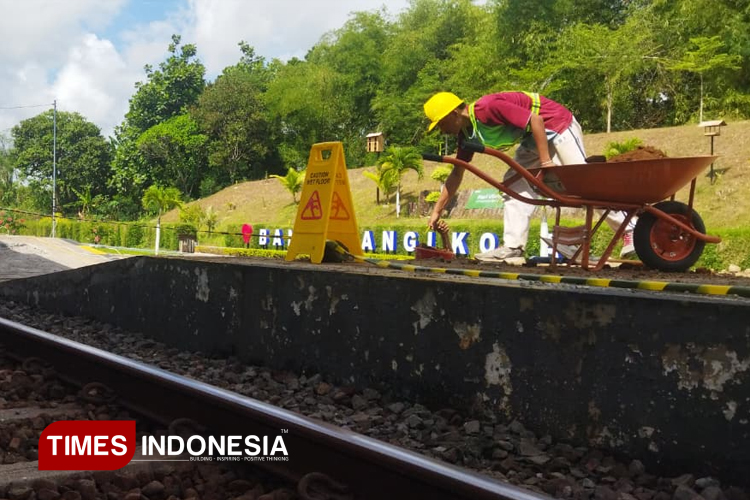 Renovasi stasiun Banyuwangi Kota. (Foto: Humas Pemkab for TIMES Indonesia)