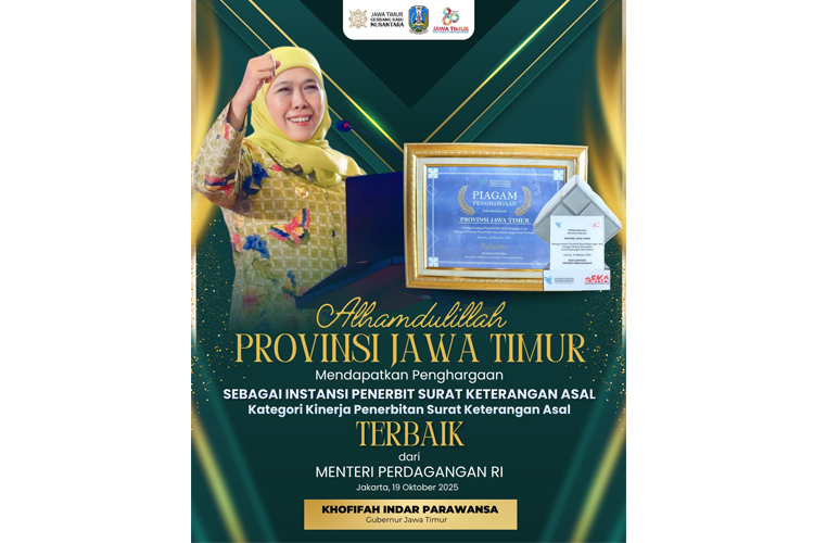 Pemprov Jatim Kembali Raih IPSKA Award 2025 dari Menteri Perdagangan
