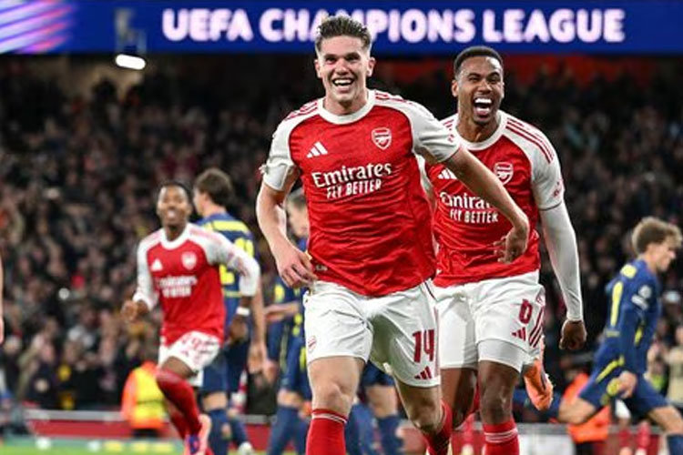 Viktor Gyökeres mencetak dua gol saat Arsenal menang 4-0 atas Atletico Madrid pada laga ketiga Liga Champions. (Foto: Arsenal.com)