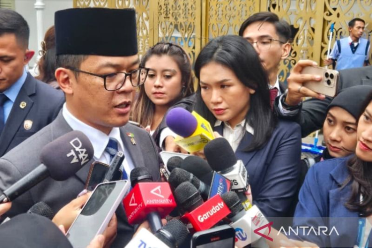 Menteri Luar Negeri (Menlu) Sugiono (kiri) menjawab pertanyaan wartawan saat ditemui pada sela-sela kegiatannya di Istana Merdeka, Jakarta, Kamis (23/10/2025). (FOTO: ANTARA/HO-Dokumentasi Pribadi)