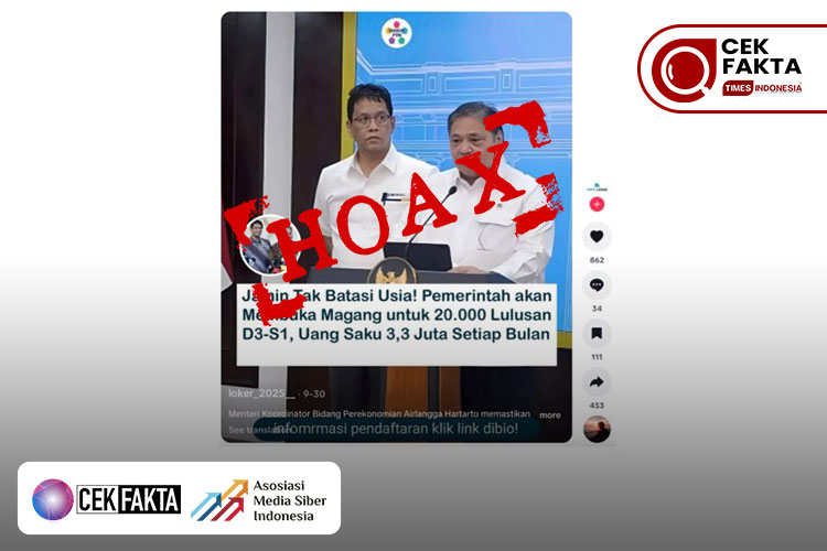 Tangkapan layar video tautan pendaftaran magang nasional di media sosial.
