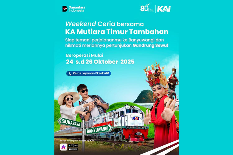 KAI Daop 8 Surabaya Hadirkan KA Mutiara Timur Tambahan