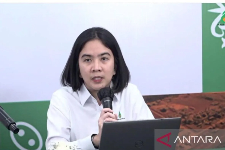 VP Finance and Investor Relation PT Rukun Raharja Tbk (RAJA) Aldila Ayudya Putri dalam Paparan Publik Isidentil di Jakarta, Senin (27/10/2025). (ANTARA)