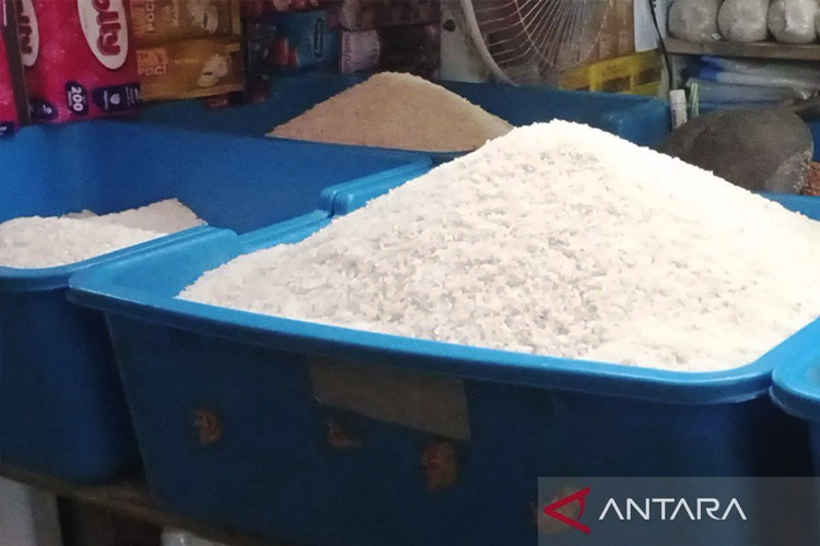 Ilustrasi - Kios beras eceran di Pasar Manis, Purwokerto, Kabupaten Banyumas, Jawa Tengah. (FOTO: ANTARA/Sumarwoto)