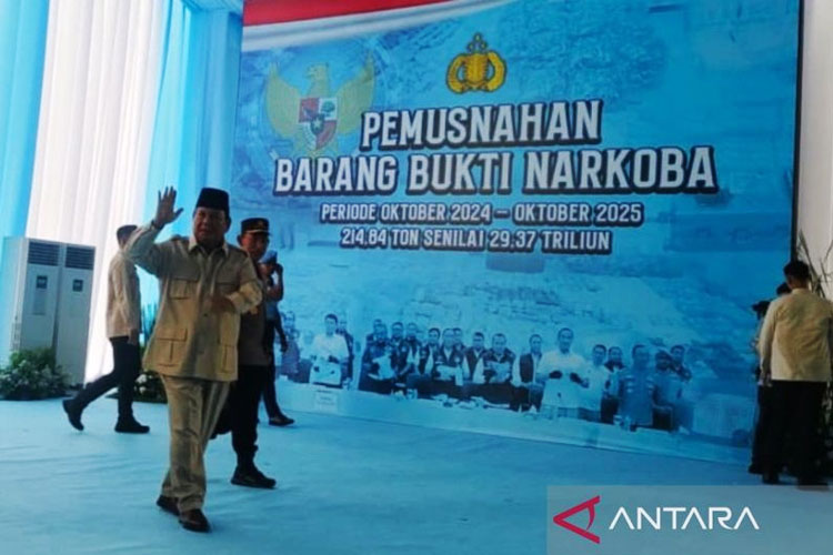 214 Ton Narkoba Senilai Rp29 Triliun Dimusnahkan, Prabowo Meninjau Langsung