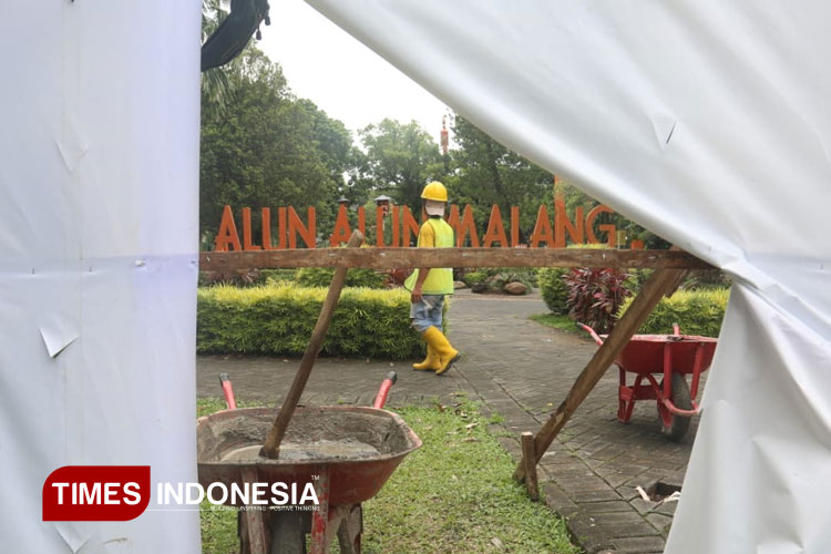 Revitalisasi Alun-Alun Merdeka Kota Malang Capai Progres Signifikan, Target Dibuka Awal 2026