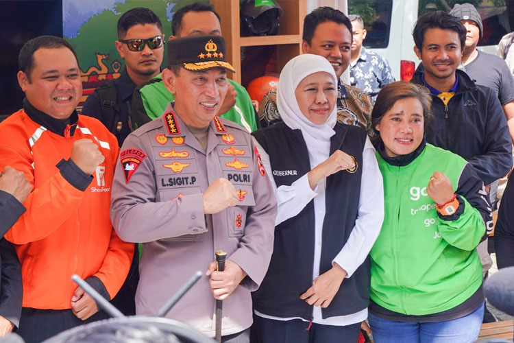 Gubernur Khofifah Apresiasi Sinergi Kepolisian Bersama Ojol Jaga Kamtibmas di Jatim