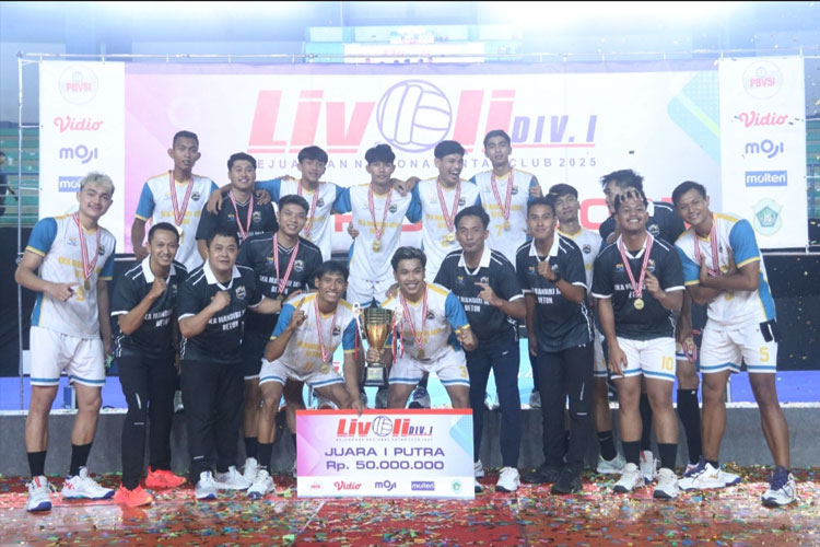 Livoli Divisi I 2025, Tim Putra Eka Mandiri Juara Usai Bungkam Bukit Asam di Final