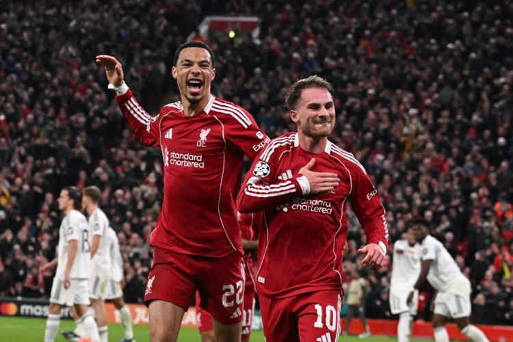 Alexis Mac Allister menjadi pahlawan Liverpool lewat gol sundulan keras pada menit ke-62 untuk membawa The Reds menang 1-0 atas Real Madrid di laga keempat Liga Champions, Rabu (5/11/2025). (foto: Liverpool.com)