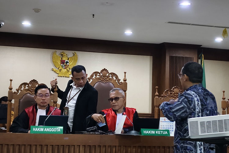 Suasana sidang sengketa lahan PT WKM dan PT Position berlangsung di PN Jakpus.