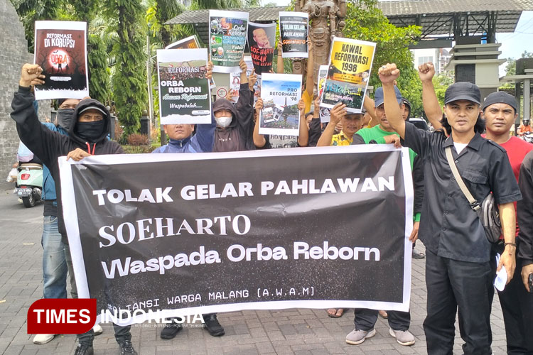 Aliansi Warga Malang Tolak Wacana Soeharto Jadi Pahlawan Nasional, Sebut Pengkhianatan Sejarah Reformasi