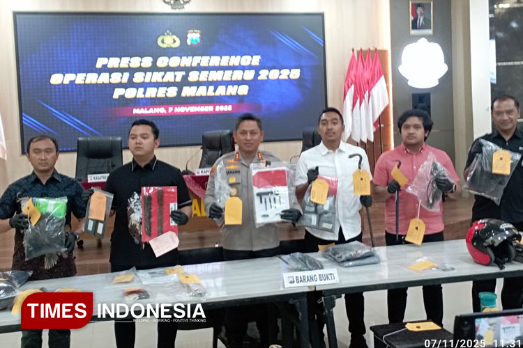 Hasil Operasi Sikat Semeru 2025, Polres Malang Ungkap 186 Kasus Kriminalitas