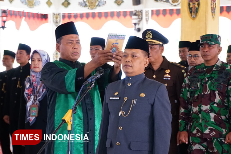 Pelantikan Sekda Magetan Welly Kristanto di Pendapa Surya Graha. (FOTO: Diskominfo Magetan)