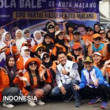 Semarak HUT ke-14 Partai NasDem, Ratusan Warga Malang Ikuti Senam Kreasi Tabola Bale