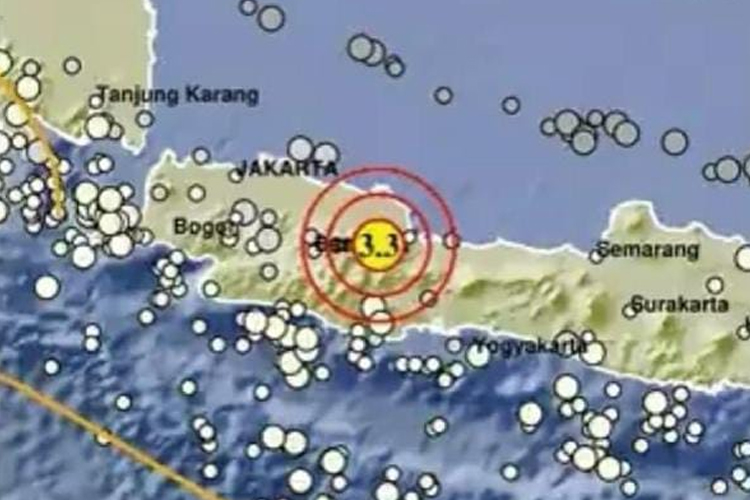 Titik gempa di Kabupaten Majalengka. (FOTO: istimewa)